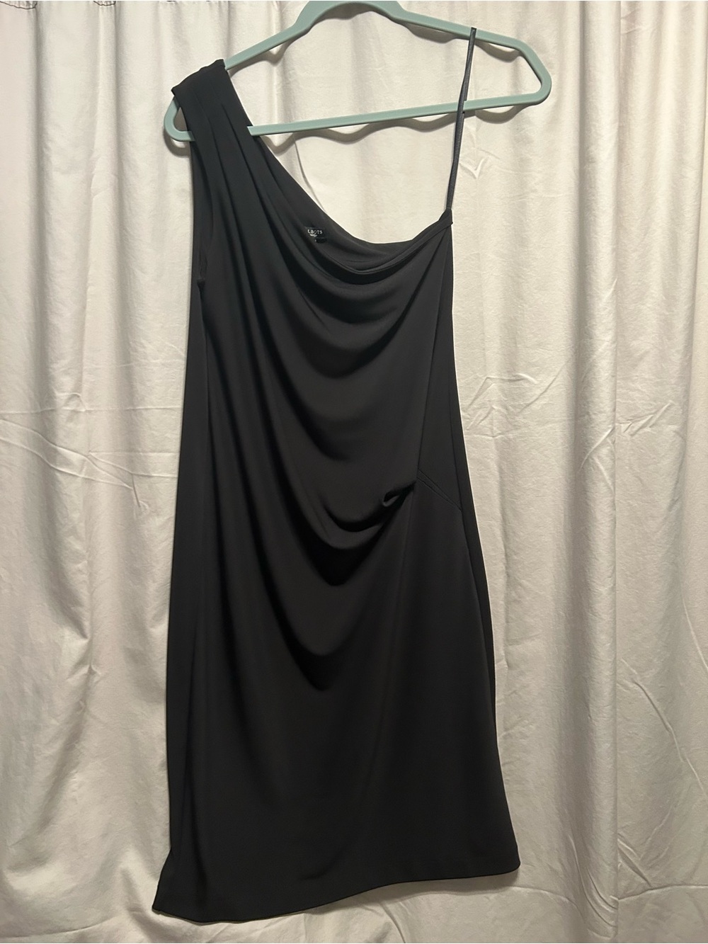 Talbots Black One-Shoulder Draped Dress